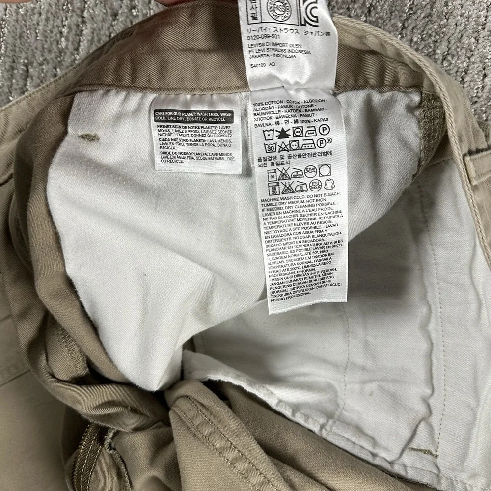 Levis Cargo Shorts Mens 38 Khaki Tan‎ 100% Cotton Multi Pocket Casual